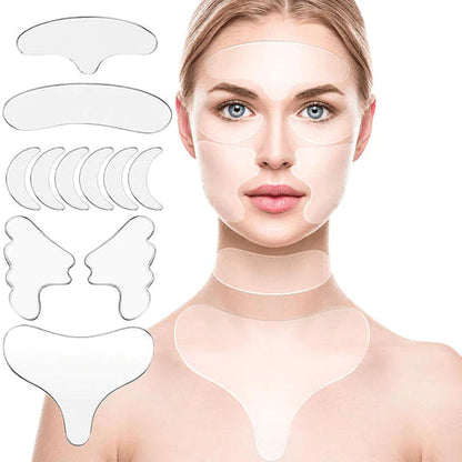 Kit con 11 Adhesivos Reutilizables para Arrugas y Líneas de Expresión