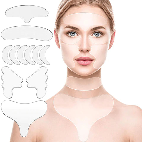 Kit con 11 Adhesivos Reutilizables para Arrugas y Líneas de Expresión