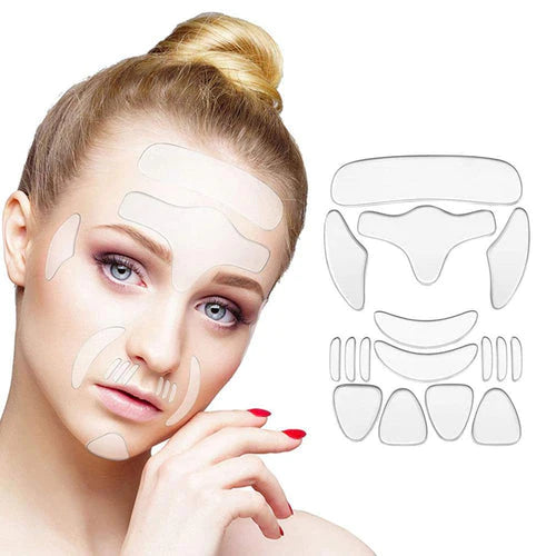 Kit con 11 Adhesivos Reutilizables para Arrugas y Líneas de Expresión