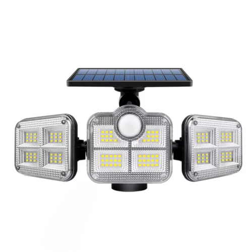 Foco LED solar de 3 cabezales y 800 W