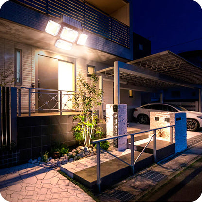 Foco LED solar de 3 cabezales y 800 W